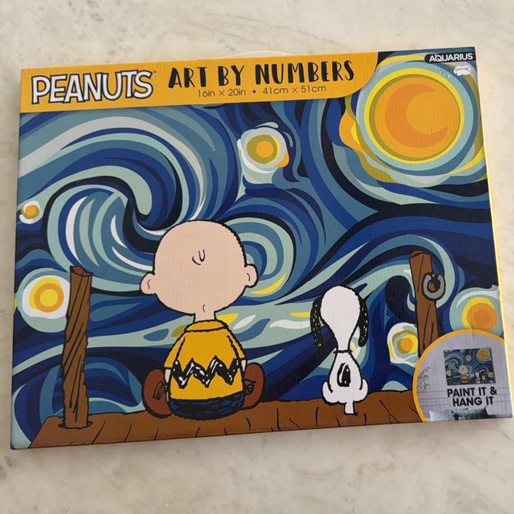 Peanuts Art by Numbers Kit with Blue and Yellow Swirls